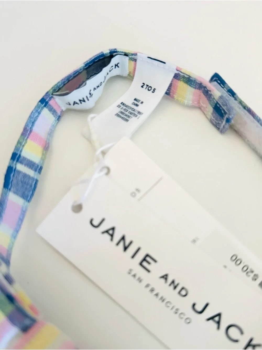 Janie and Jack Pastel Plaid & Mustard Car Bow Tie Set
